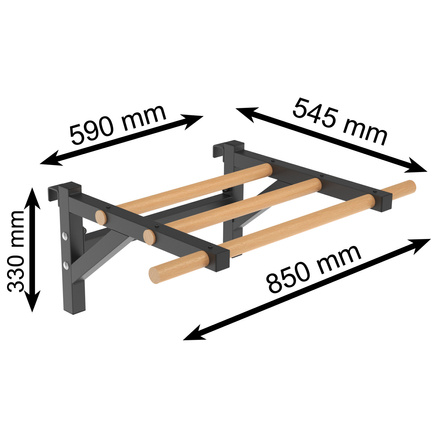 Drabinka gimnastyczna metal-drewno 210x75 cm z drążkiem do ćwiczeń Endorfit