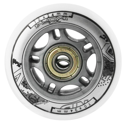 Zestaw: kółka do łyżworolek PU 82A 4 sztuki + łożyska ABEC-7 Chrome 8 sztuk Nils