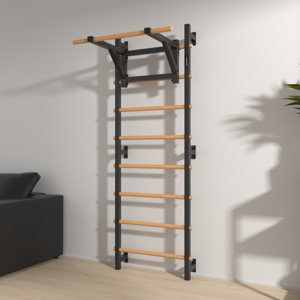 Drabinka gimnastyczna metal-drewno 210x75 cm z drążkiem do ćwiczeń Endorfit