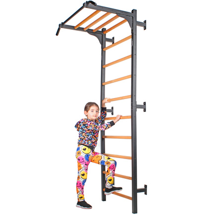 Drabinka gimnastyczna metal-drewno 232x85 cm z drążkiem do ćwiczeń Endorfit EH-DG22