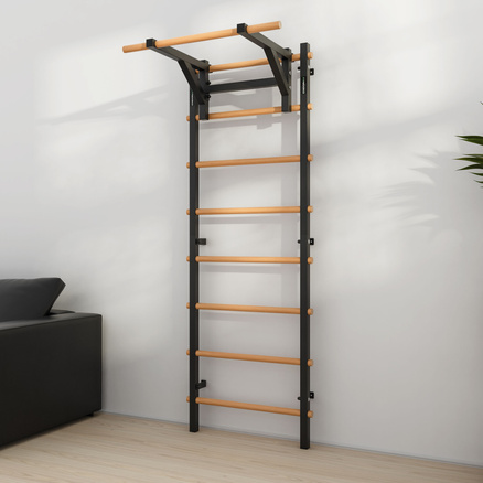 Drabinka gimnastyczna metal-drewno 210x75 cm z drążkiem do ćwiczeń Endorfit