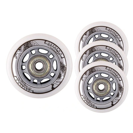 Zestaw: kółka do łyżworolek PU 82A 4 sztuki + łożyska ABEC-7 Chrome 8 sztuk Nils