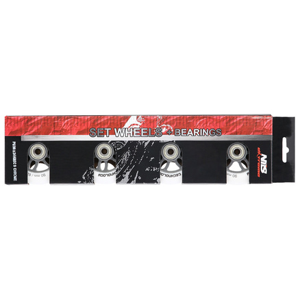 Kółka do łyżworolek PU 82A 4 szt. + ABEC-9 Chrome 8 szt. Nils Extreme
