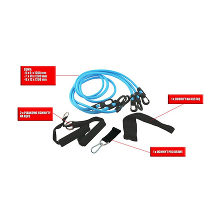 Zestaw do ćwiczeń, ekspander gumowy TX01 HMS