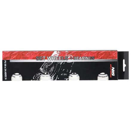 Kółka do łyżworolek PU 82A 4 szt. + ABEC-9 Chrome 8 szt. Nils Extreme