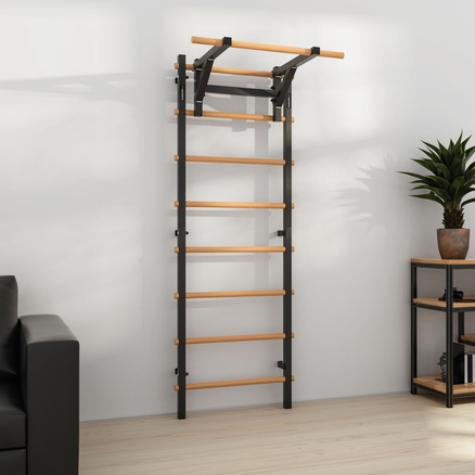 Drabinka gimnastyczna metal-drewno 210x75 cm z drążkiem do ćwiczeń Endorfit