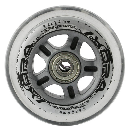 Zestaw: kółka do łyżworolek PU 82A 4 szt. + łożyska ABEC-7 Chrome 8 szt. Nils Extreme