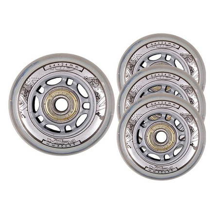 Zestaw: kółka do łyżworolek PU 82A 4 szt. + łożyska ABEC-7 Chrome 8 szt. Nils Extreme