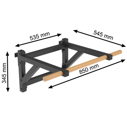 Drabinka gimnastyczna metal-drewno 210x75 cm z drążkiem do ćwiczeń Endorfit