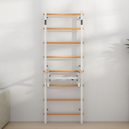 Drabinka gimnastyczna metal-drewno 210x75 cm z drążkiem do dipów, pompek ENDORFIT