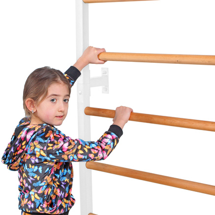 Drabinka gimnastyczna metal-drewno 232x75,5 cm z drążkiem do ćwiczeń Endorfit EH-DG20