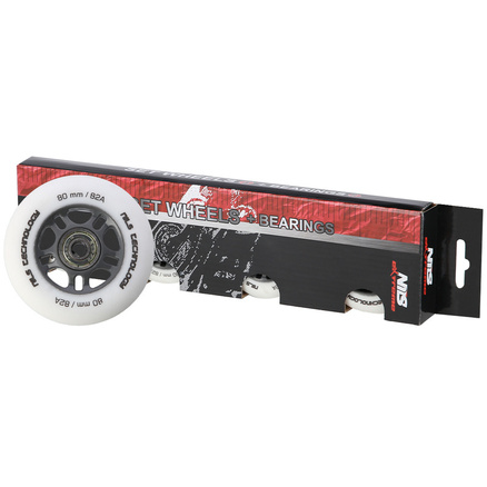 Kółka do łyżworolek PU 82A 4 szt. + ABEC-9 Chrome 8 szt. Nils Extreme