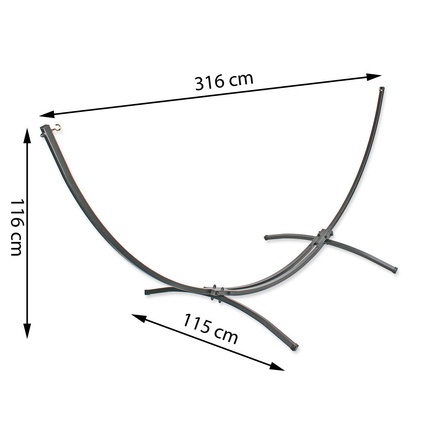 Stelaż do hamaka stalowy Endorfit + hamak 2-osobowy 200x150 cm