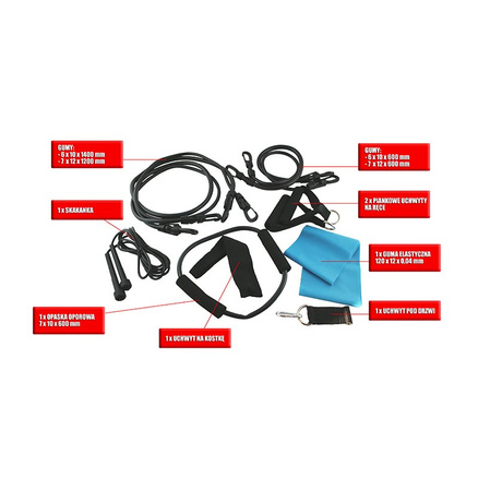 Zestaw do ćwiczeń, ekspander gumowy TX02 HMS