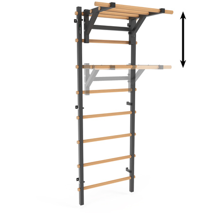 Drabinka gimnastyczna metal-drewno 210x75 cm z drążkiem do ćwiczeń Endorfit