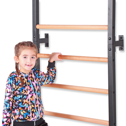 Drabinka gimnastyczna metal-drewno z drążkiem do podciągania 231x85,5 cm Endorfit EH-DG14