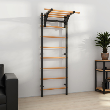 Drabinka gimnastyczna metal-drewno 210x75 cm z drążkiem do ćwiczeń Endorfit