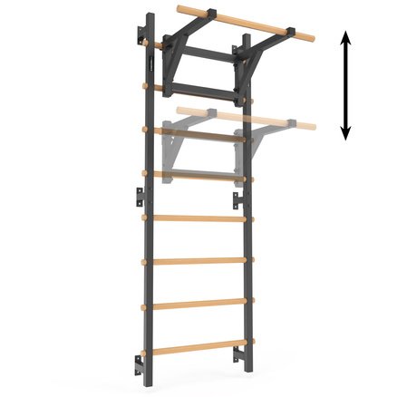 Drabinka gimnastyczna metal-drewno 210x75 cm z drążkiem do ćwiczeń Endorfit