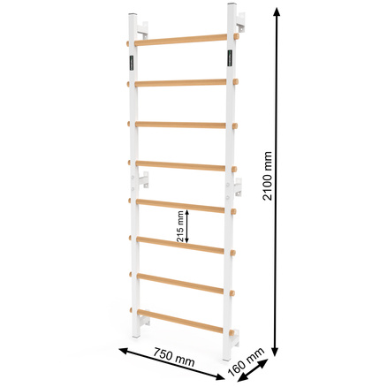 Drabinka gimnastyczna metal-drewno 210x75 cm z drążkiem do ćwiczeń Endorfit