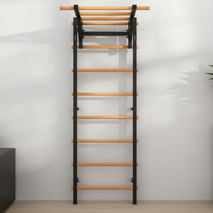 Drabinka gimnastyczna metal-drewno 210x75 cm z drążkiem do ćwiczeń Endorfit