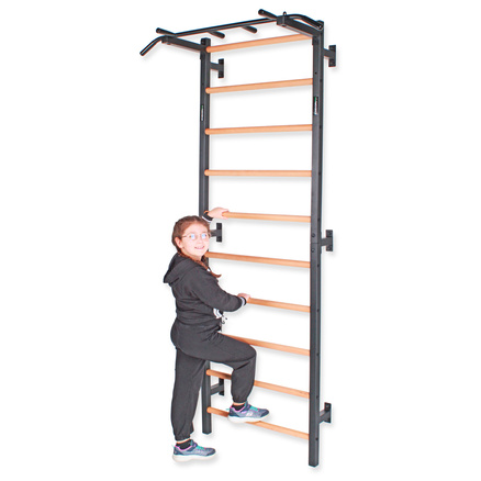 Drabinka gimnastyczna metal-drewno z drążkiem do podciągania 231x75,5 cm Endorfit EH-DG15