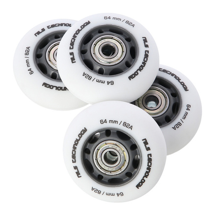 Kółka do łyżworolek PU 82A 4 szt. + ABEC-9 Chrome 8 szt. Nils Extreme