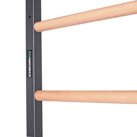 Drabinka gimnastyczna metal-drewno z drążkiem do podciągania 231x85,5 cm Endorfit EH-DG14