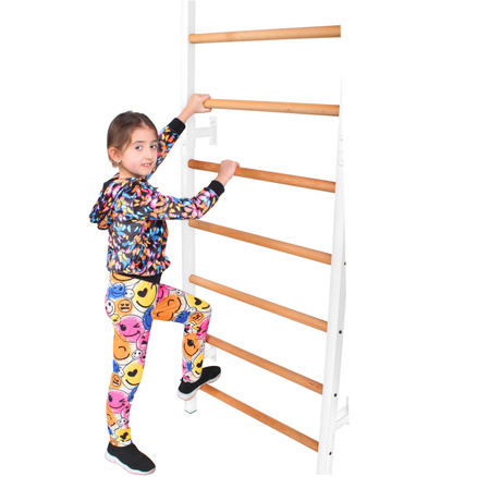 Drabinka gimnastyczna metal-drewno 232x85,5 cm z drążkiem do ćwiczeń Endorfit EH-DG21