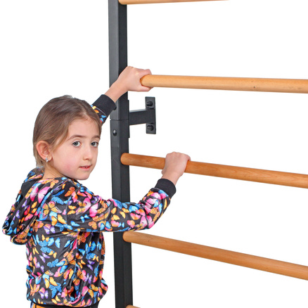 Drabinka gimnastyczna metal-drewno 232x85 cm z drążkiem do ćwiczeń Endorfit EH-DG22