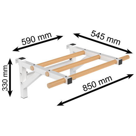 Drabinka gimnastyczna metal-drewno 210x75 cm z drążkiem do ćwiczeń Endorfit