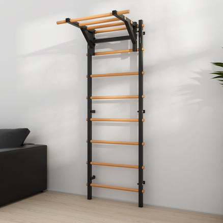 Drabinka gimnastyczna metal-drewno 210x75 cm z drążkiem do ćwiczeń Endorfit